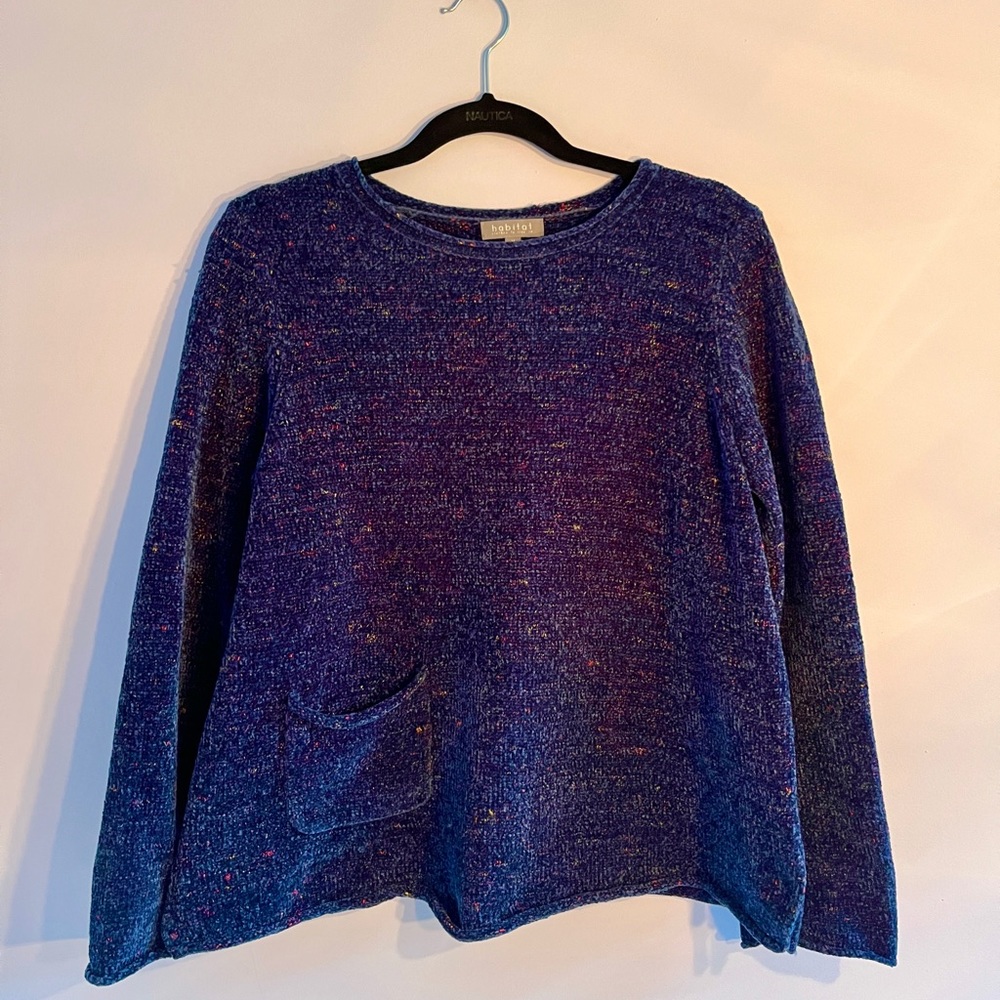 Habitat Chenille Sweater Royal Blue with multi colored flecks